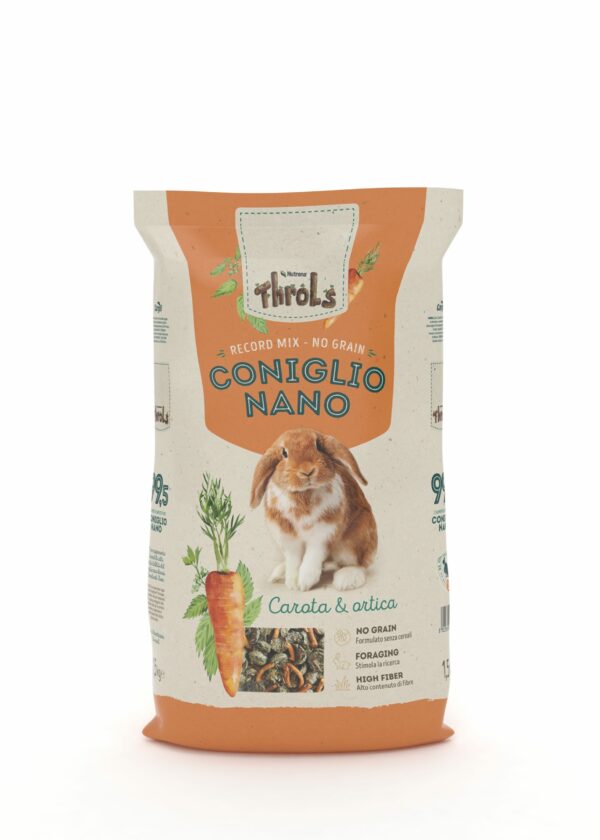 Throls Conigli Nani NO GRAIN Carota e Ortica Kg 1,5