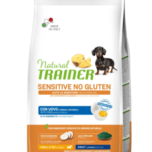 Natural Trainer Sensitive No Gluten Adult Small Monoproteico con Uovo e Cereali Integrali 2Kg