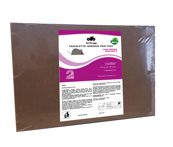 Tavolette Collanti per Topi Ratti Insetti Striscianti 2pz cm19x28
