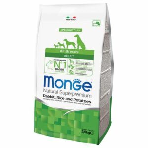 Monge All Breeds Adult Crocchette per Cane Coniglio Riso e Patate kg2,5