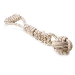 Gioco per Cani in Cotone Naturale Tirante con Palla 38cm
