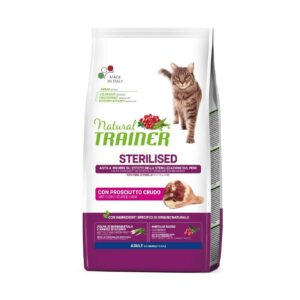 Natural Trainer Adult Sterilised Crocchette Gatto al Prosciutto Crudo