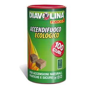 Diavolina Accendifuoco Ecologico 100 Cubi