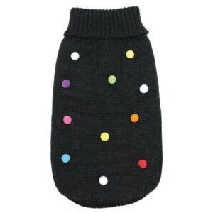 Maglioncino per Cani Candy Pop Nero con PonPon Colorati